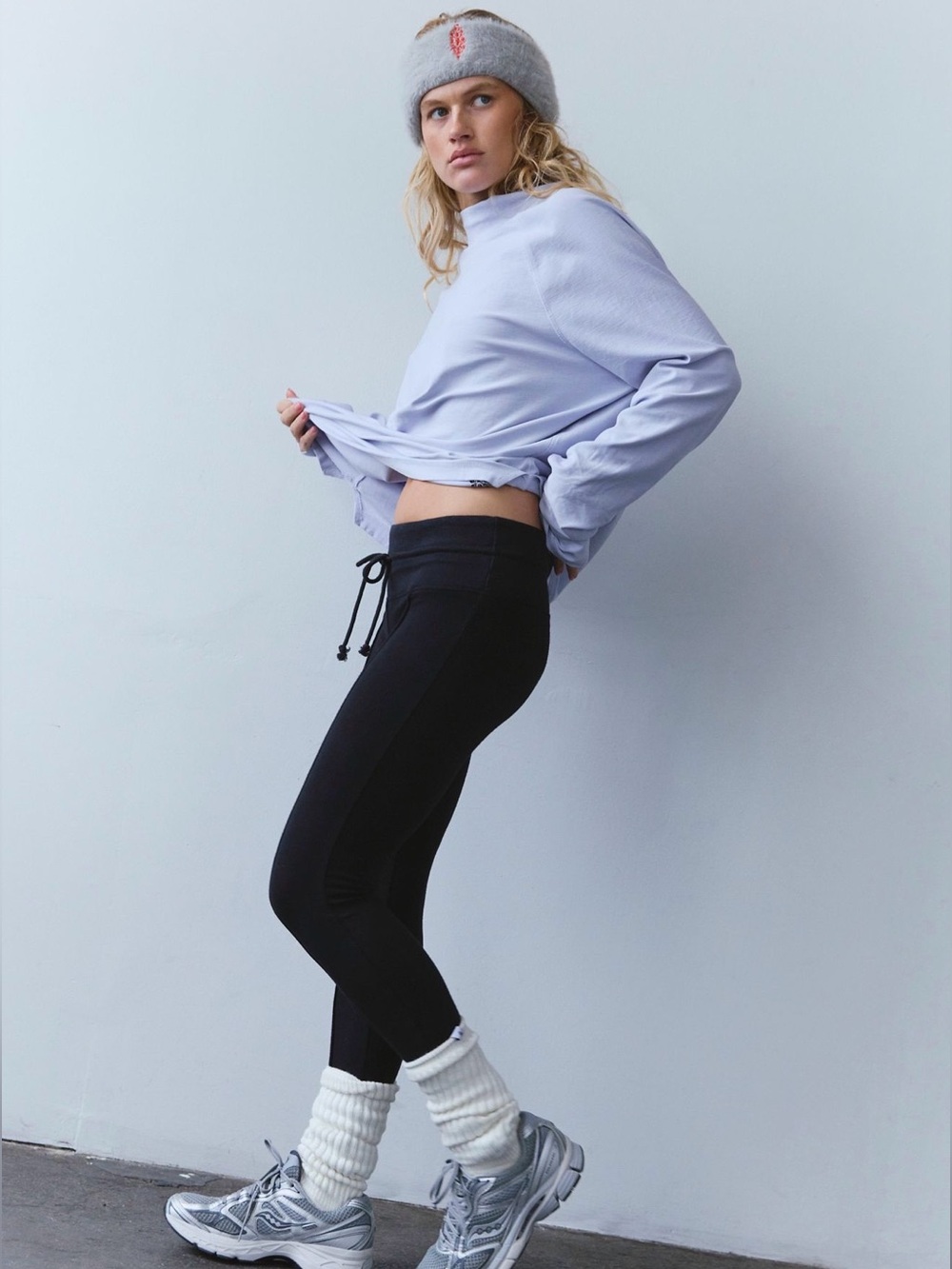 Free People Kyoto Shirred Leggings in Black, NWT